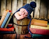 Newborn Photo Prop Baby Boy Hat - MitziKnitz