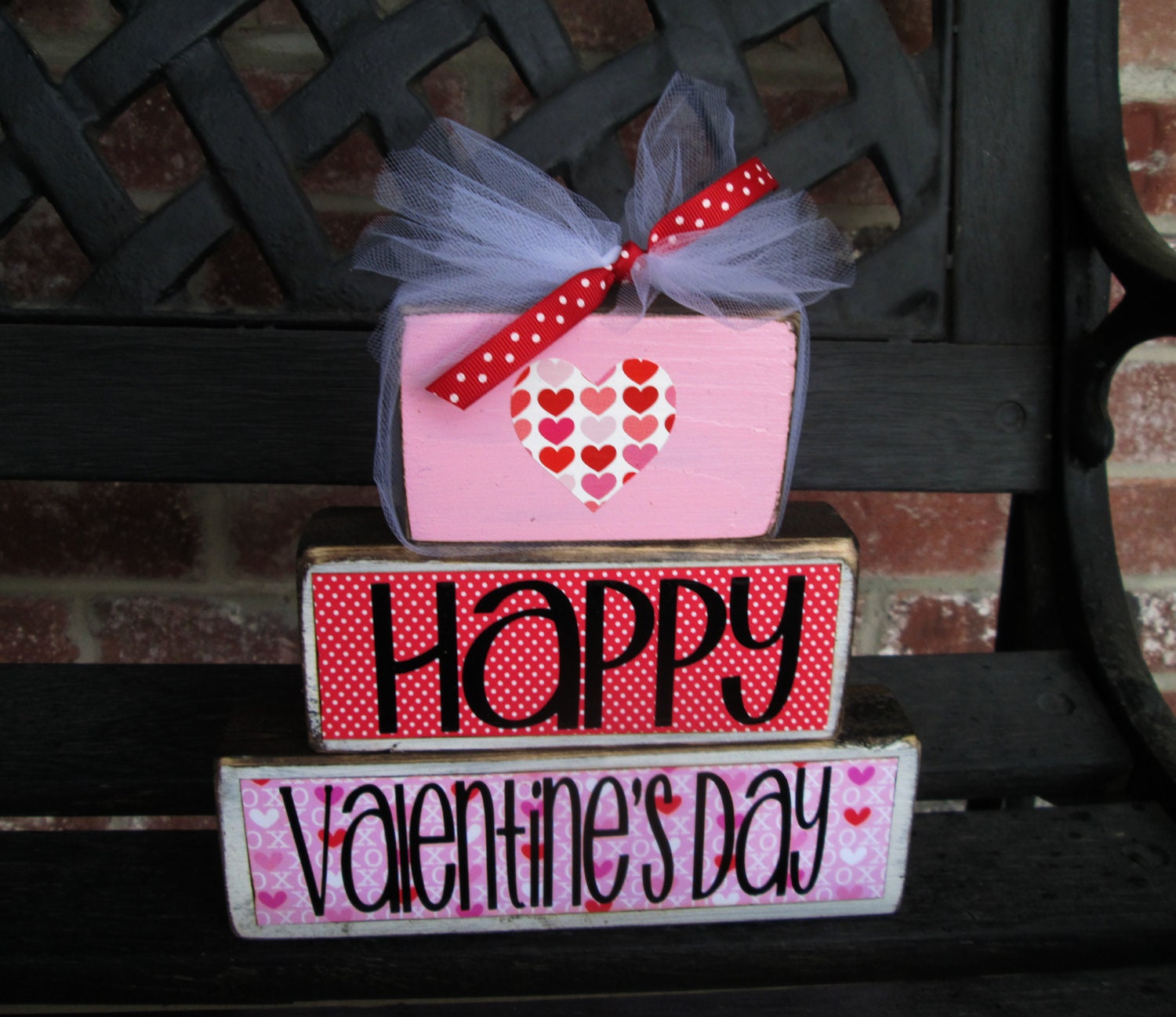 Happy Valentine's Day stacker blocks---part of the "sweetheart collection"