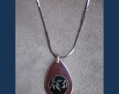 Teardrop Signed Laurel Burch enameled pendant