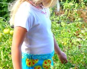 Wraparound Girls Skirt in Tropical Fruit Slice Print