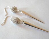 Silver Pave & Spike Earrings