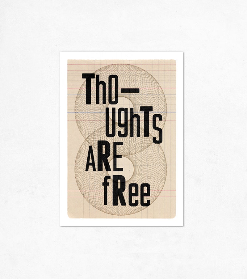 Thoughts are free, illustration print 8.27 x 11.70 (A4).