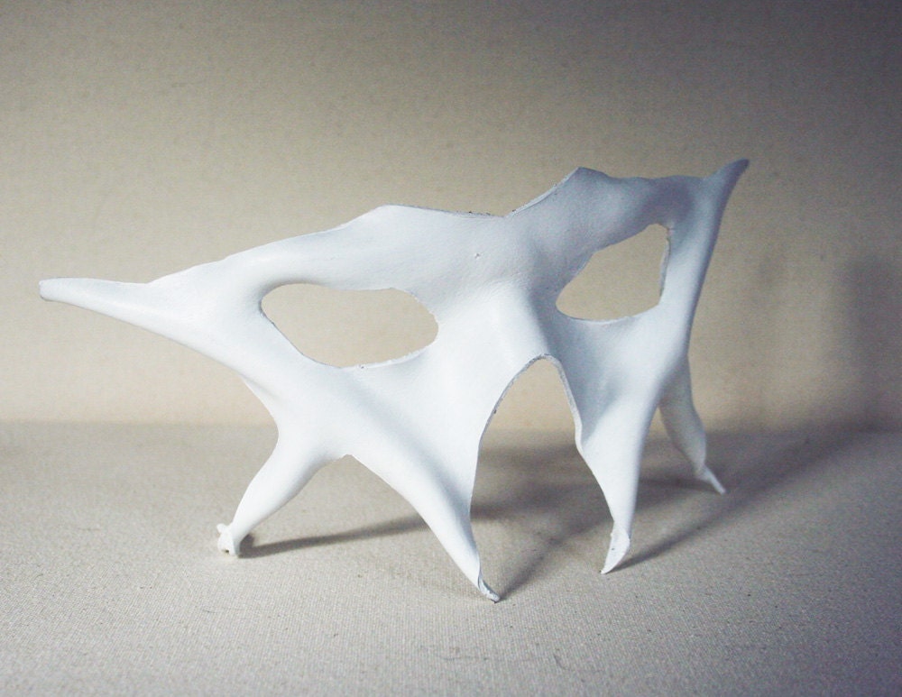 Reaper mask in White  - Handmade Leather Mask - Guest Artist Mask