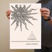 Illustration, Spinoza Quote, Philosophy Quote, Fine Art Print, Art Posters, Triangle Print, Sun Drawing, Sun Illustration, Graphic Print