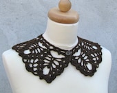 Crochet collar/necklace dark brown