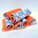 Cloth Wipes, Baby and Family Cloth, Tangerine Orange, Blue Squares, Gingham, Toilet Paper, Set of 6, 5x7 inches, by Bright Rose Creations