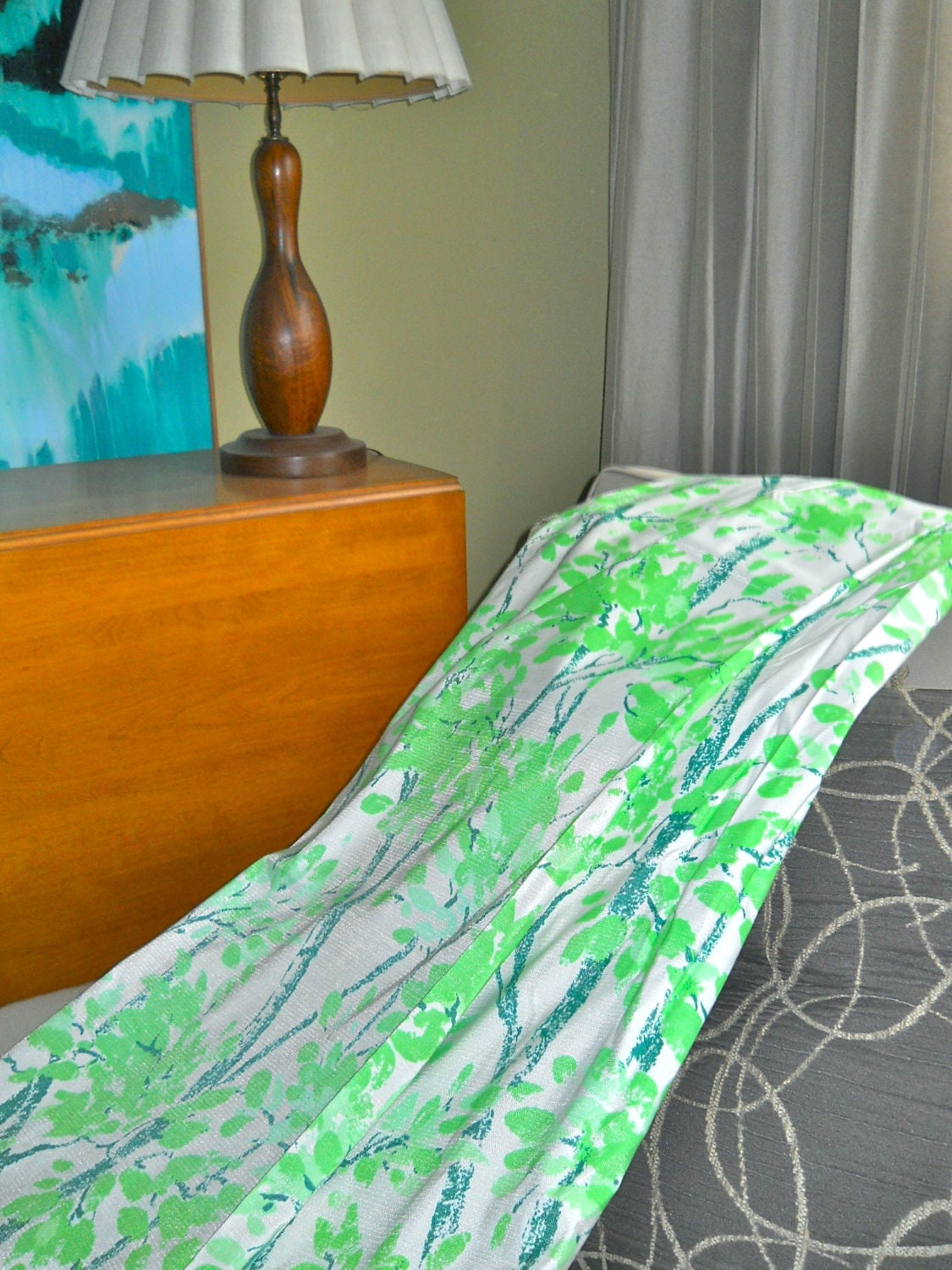 Midcentury Modern Drapes, Chartreuse Curtains