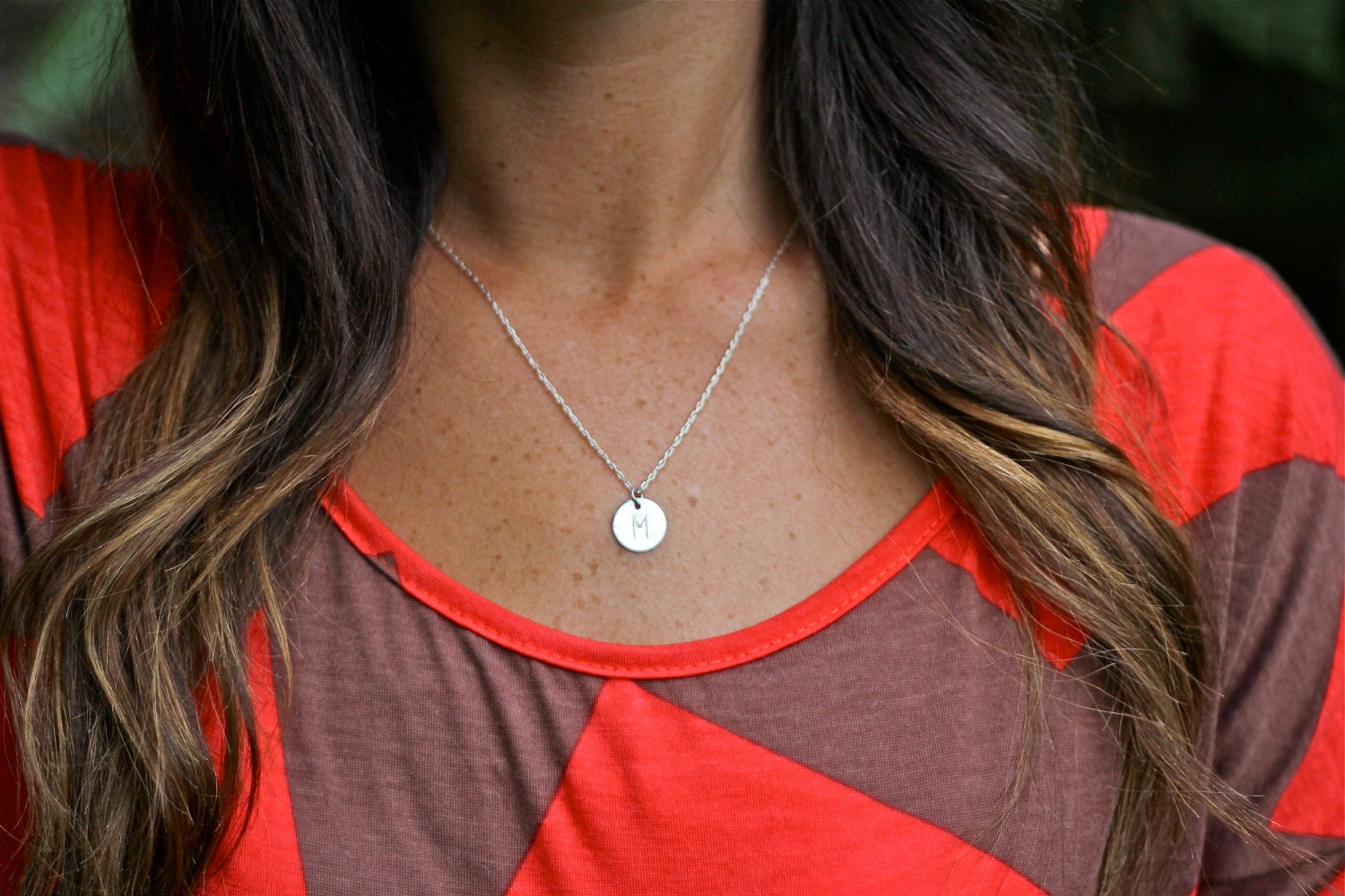 Silver Personalized Monogram Necklace