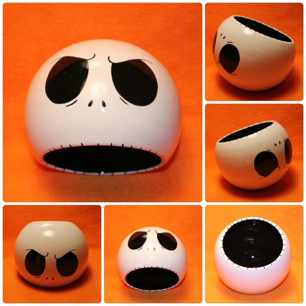 Jack Skellington Ceramic Bowl (Made to Order and Customizable)