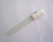 Nail File, Glass Nail File, White & Flecks Glass Nail File