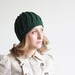 Women crochet beanie, winter hat for womens, dark green beret, handmade, ladies, soft, lightweight, gift for mom, fall accessories