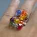 Rainbow ring, silver plated ring, multicolor ring, handmade adjustable jewelry