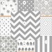 Custom Crib Bedding Set..Crib Bumper, Crib Skirt..Gray and White prints
