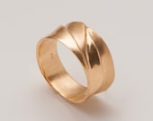 Waves No.4 - 14K Gold Ring , Unisex Ring , Wedding Ring , Wedding Band , Mens Band