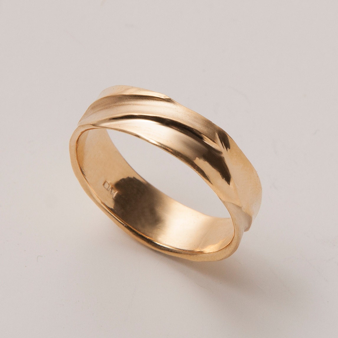 Waves No.5 - 14K Gold Ring , Unisex Ring , Wedding Ring , Wedding Band , Mens Band