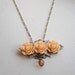Flower Necklace - Peach - Blush - Bridal Jewelry - Silver Necklace - Romantic - Floral Necklace - Roses