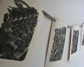 Jane Eyre Banner - Set II - Victorian - Classic Literature - Black and White Woodcut