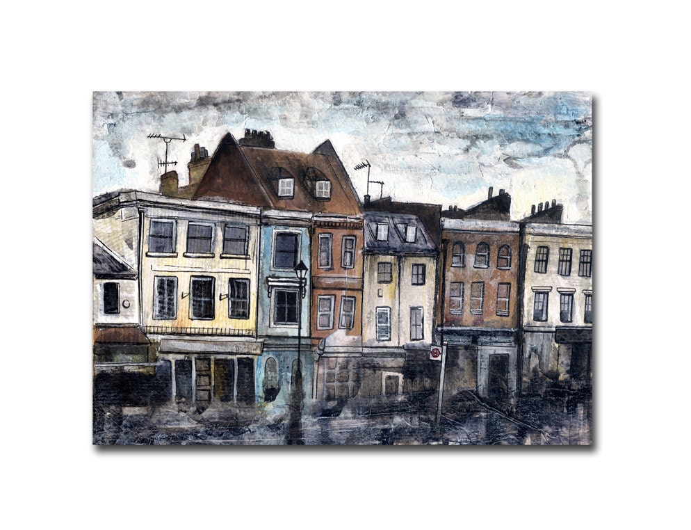 Rainy Greenwich London Postcard Art Print 6x4"