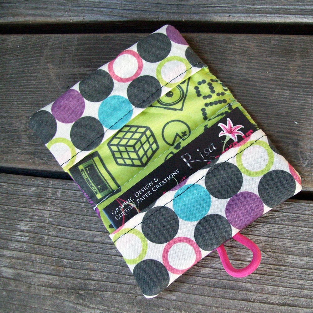 80s Nostalgia Fabric Wallet or Business Card Holder