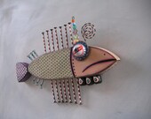 Twisted Trout 2 , Original Found Object Sculpture, Wall Art, Wood Carving, by Fig Jam Studio