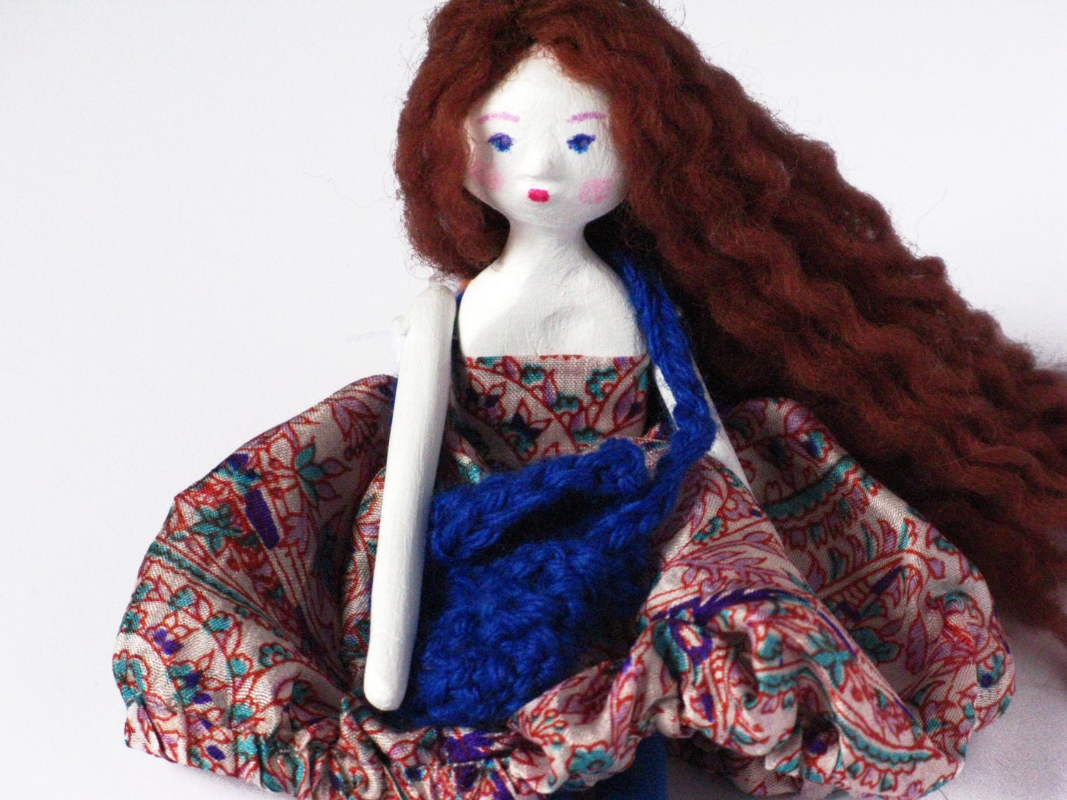 Evelyne - Contemporary Handmade Paper Clay Doll - One Of A Kind