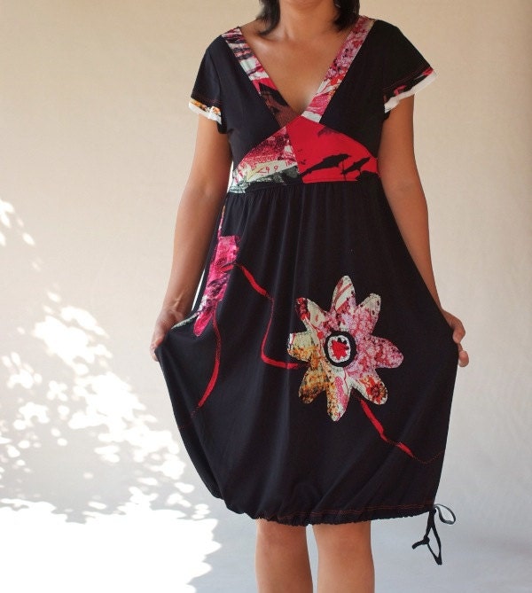 Black V-neck women dresses/little black dresses/holiday dresses/jersey tunics/prom dress