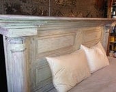 H4 Artistic headboard made from antique architectural pieces - SOLD