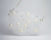 Bubbles Necklace - Laser Cut Acrylic, Pearls, and Crystals - IntoIt Series