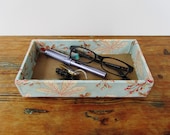 Fabric Wrapped Pencil Tray, Desk Organizer, Accessories Tray for Desktop in an Office, Studio, or Dorm Room