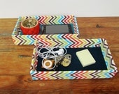 Fabric Wrapped Pencil Tray, Desk Organizer, Accessories Tray for Desktop in an Office, Studio, or Dorm Room