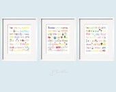 You Are My Sunshine, Twinkle Twinkle Little Star and Rock-A-Bye Baby 8x10 Rainbow colors by Yassisplace UNFRAMED