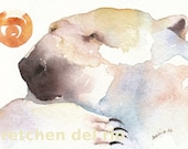 Ice Bear aceo PRINT watercolor giclee Through Their Eyes - Free Shipping