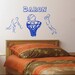 Pesronalized Basketball theme sports wall sticker vinyl decal blue