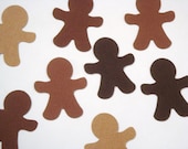 50 Mixed Brown Gingerbread Men punch die cut embellishments - No901