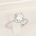 Cushion Moissanite Diamond Ring 14K White Gold