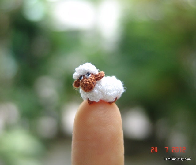 0.4 inchminiature sheep - micro crochet amigurumi animal