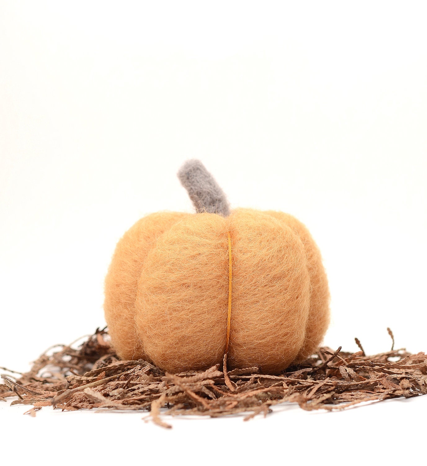 Needle Felted Pumpkin halloween thanksgiving peach caramel wool autumn fall decor