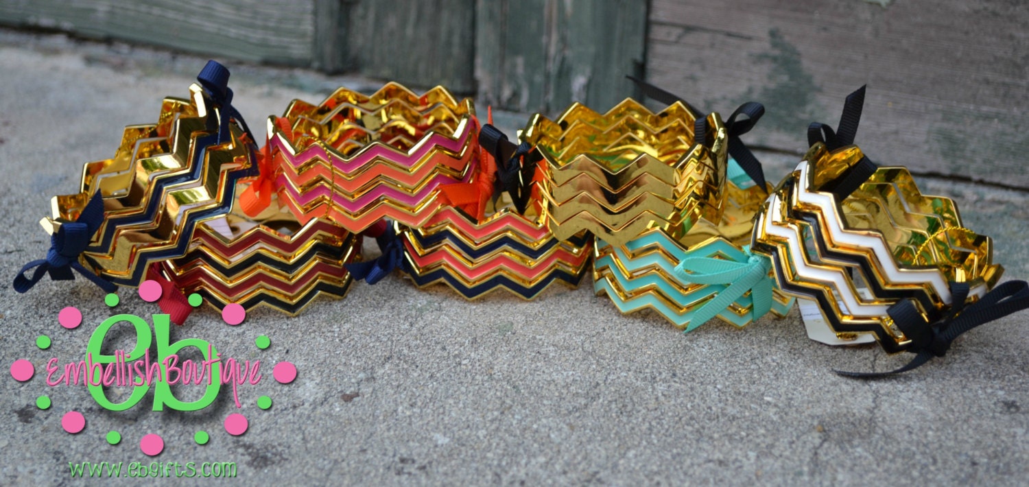 Chevron Bangle Cuffs - Many different styles - Great for Bridesmaid Gifts