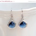 ON SALE Sapphire Earrings,Something Blue, Sapphire Earrings,Blue Faceted tear drop glass Silver Earrings,Silver Earrings,Bride,Wedding,Brid