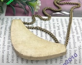 Pretty retro copper 3d moon arc shape necklace pendant punk style
