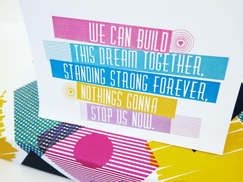 Valentines Card Rock Anthem Romantic Starship Nothing's Gonna Stop Us Now