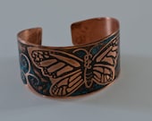 Etched Copper Cuff - Butterfly
