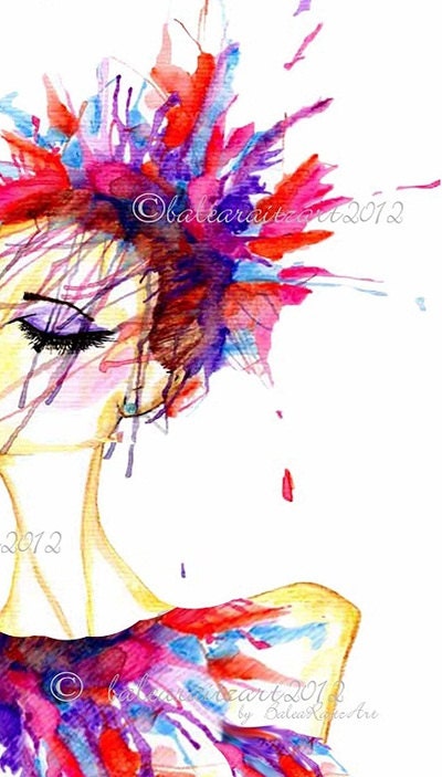 Fine Art Print Celebrate with Fireworks Fashion Face