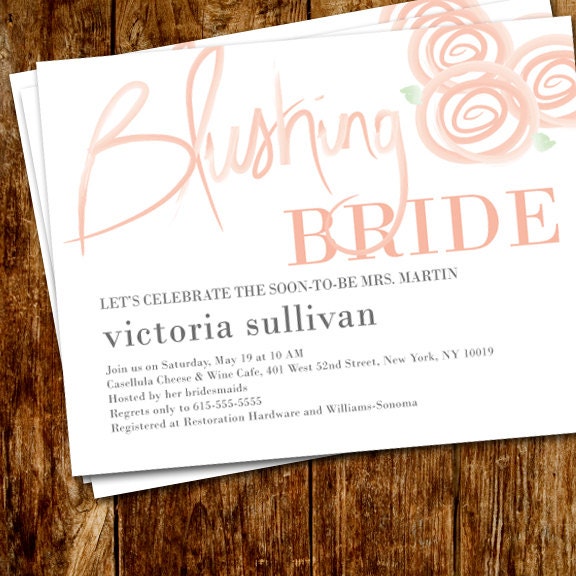 bridal shower invitations - Blushing Bride (set of 20)