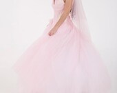 Couture Corseted Wedding Dress in Baby Pink.