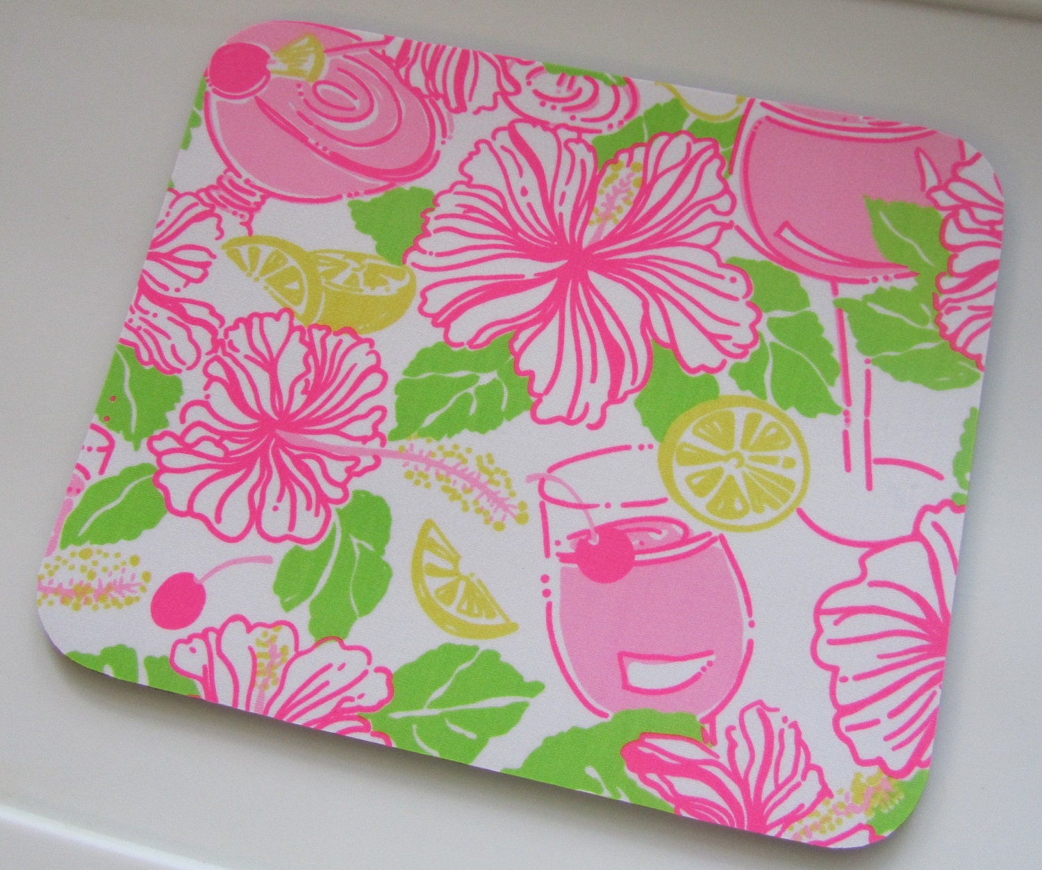 Mouse Pad  made with Lilly  Signature Fabric Havana Cocktail