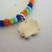 Sterling Silver "Follow Your Dreams" Charm Orange Green Blue And Dark Blue Glass Beads Bracelet