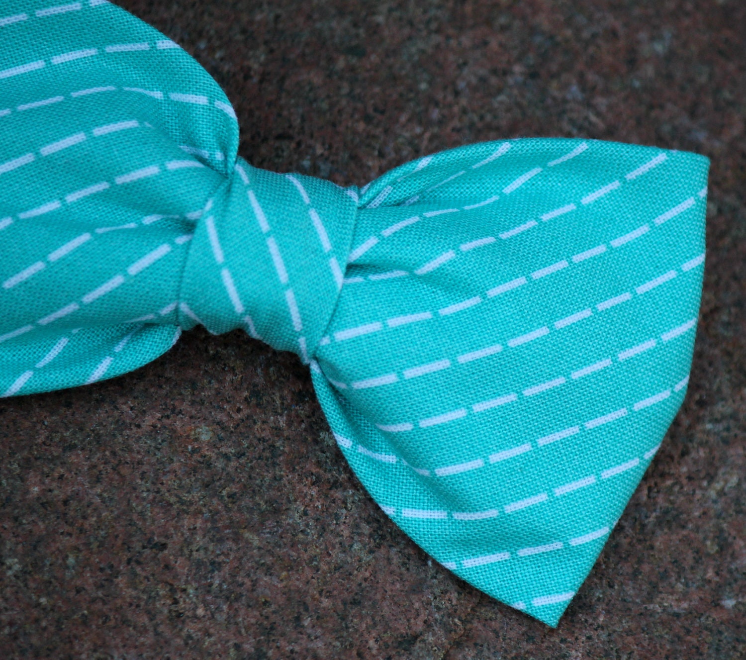Boys Bow Tie in Turquoise Stitch - Clip on