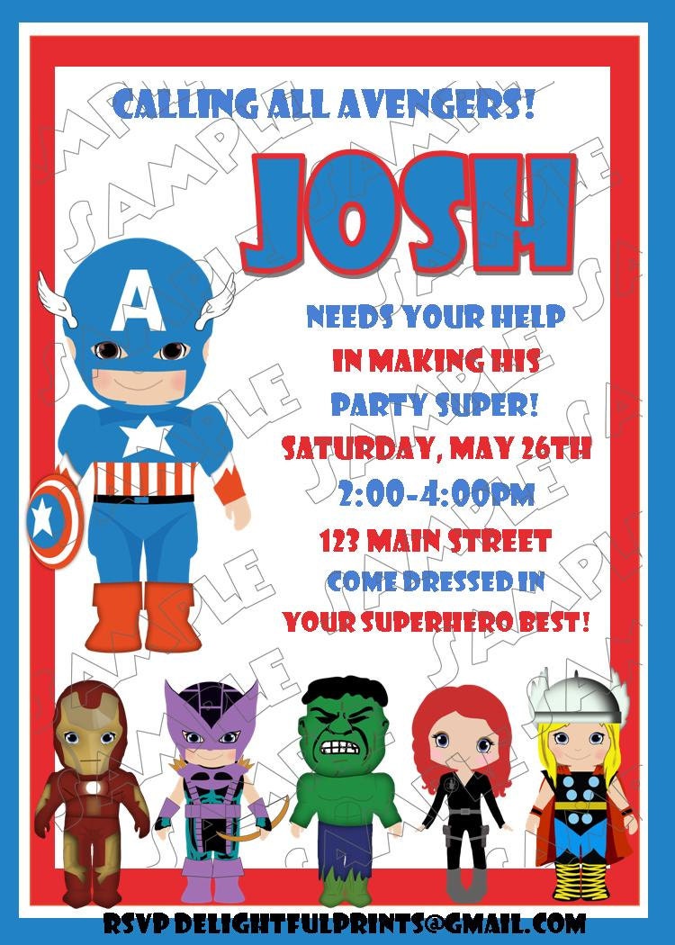 Avengers birthday invitation and friends many colors...DIY you print custom photo card by delightfulprints