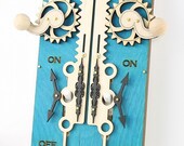 Aqua Double Rack and Pinion Light Switch Plate